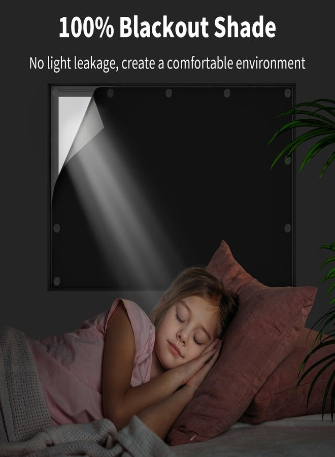 JUJIBL Magnetic Blackout Window Cover, 100% Blackout Shades for Bedroom No Drill Black Out Window Blind Temporary Shades for Nursery Removable Black Out Curtains for RV, Media Room 39x57 inch - Image 3